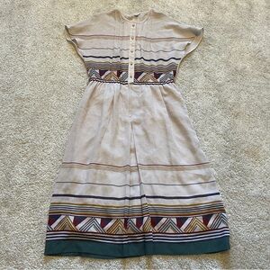 Vintage pattern Beige Patterned Dress